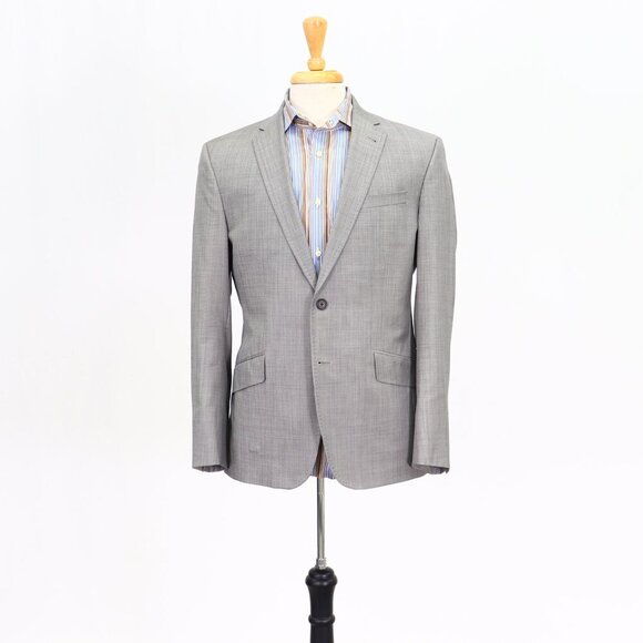 Ted Baker 40S Gray Solid 2-Button Sport Coat Blazer Jacket T013